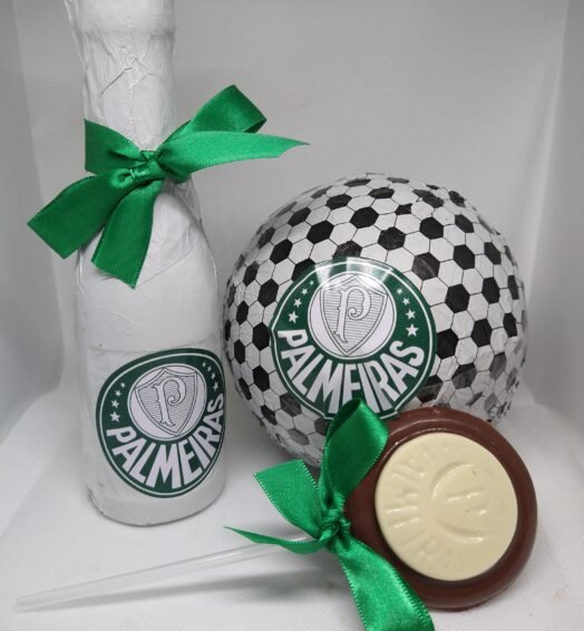 Kit com champanhe, bola de chocolate e pirulito – Palmeiras